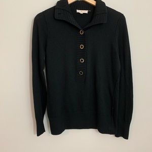Tory Burch black half button sweater